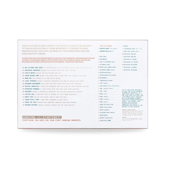 Arduino Starter Kit with 170 Pages Project Book K000007